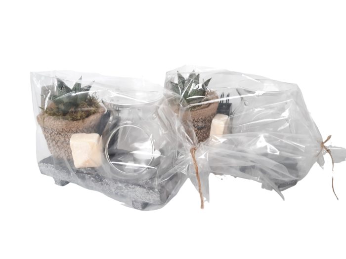Plateau aromabrander, jute in giftpack, Vanille, Eucalyptus, D 20