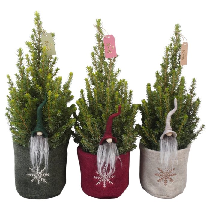 PTK26341 Conica Perfecta in stoffen potcover mix met decoratie, D 13